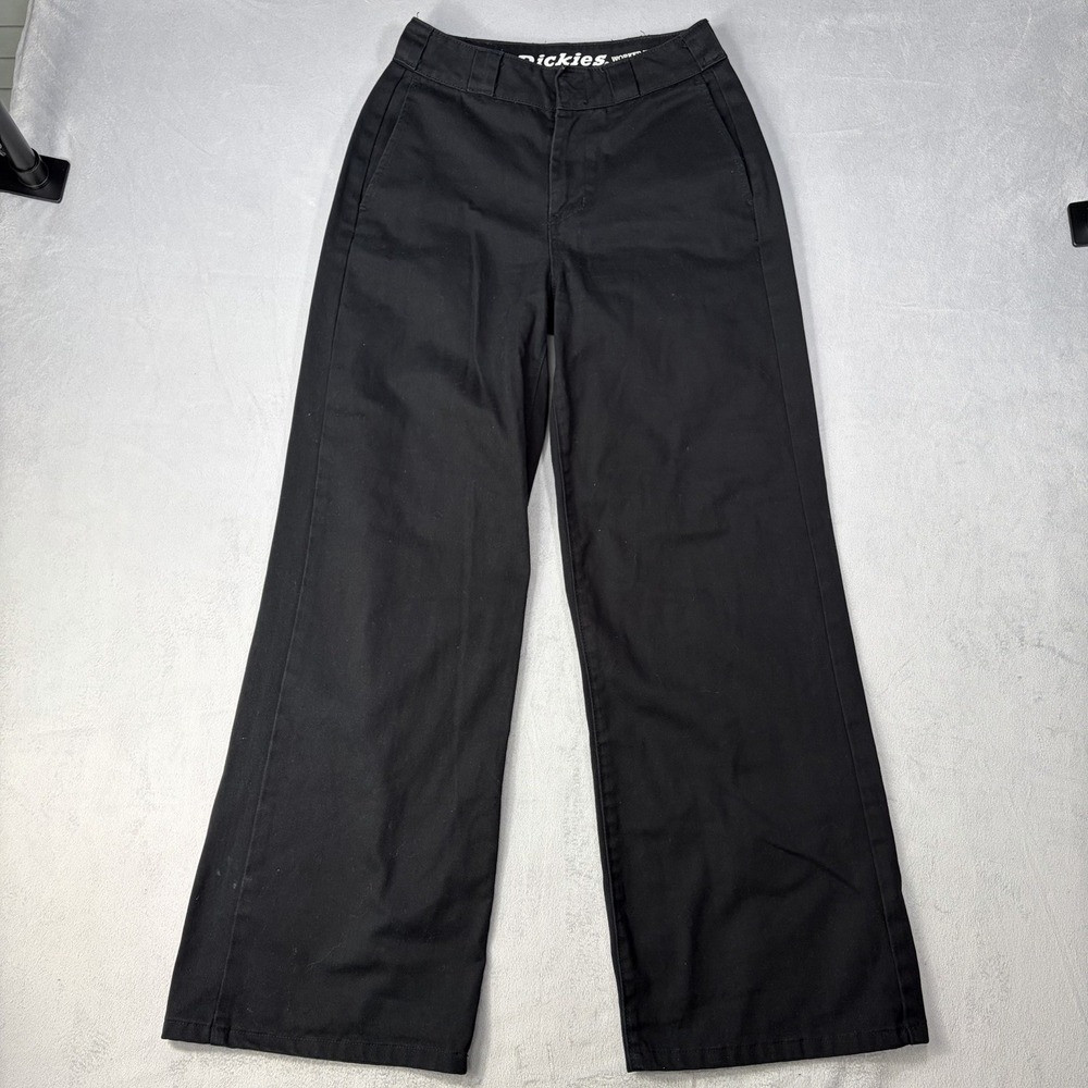 Dickies Worker Wide Leg Skater Pants Women's Size 1/25 Black  90's Y2K High Rise